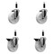 Service Caster 5'' Nylon Wheel Swivel 7/8'' Expanding Stem Caster Set 2 Brakes, 4PK SCC-EX20S514-NYS-2-PLB-2-78 - alternate 1